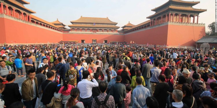 Tourists visit the Forbidden