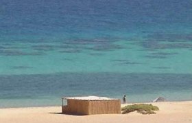 a coastline hut at Basata