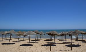 a clear coastline inside resort of Gammarth, Tunisia