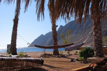 Dahab therefore the Sinai hills, Gulf of Aqaba, Red water, Egypt