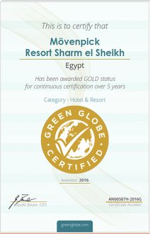 Green Globe Golden Certificate
