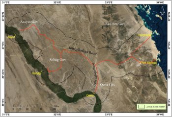 place chart associated with the research location overlaid a base chart showing the primary governorates ...