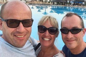 Paul Modley, Kerry Beale (buddy) and Paul's lover Tom Griffith, that stranded in Sharm el-Sheikh, Egypt, while the national suspend routes towards the resort after growing research that a-bomb downed a Russian traveler airplane in Egypt the other day.