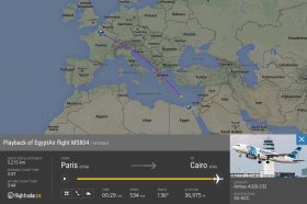 Playback and information from EgyptAir journey 804