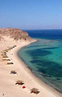 The stretch of coastline at Basata in Egyptian Sinai